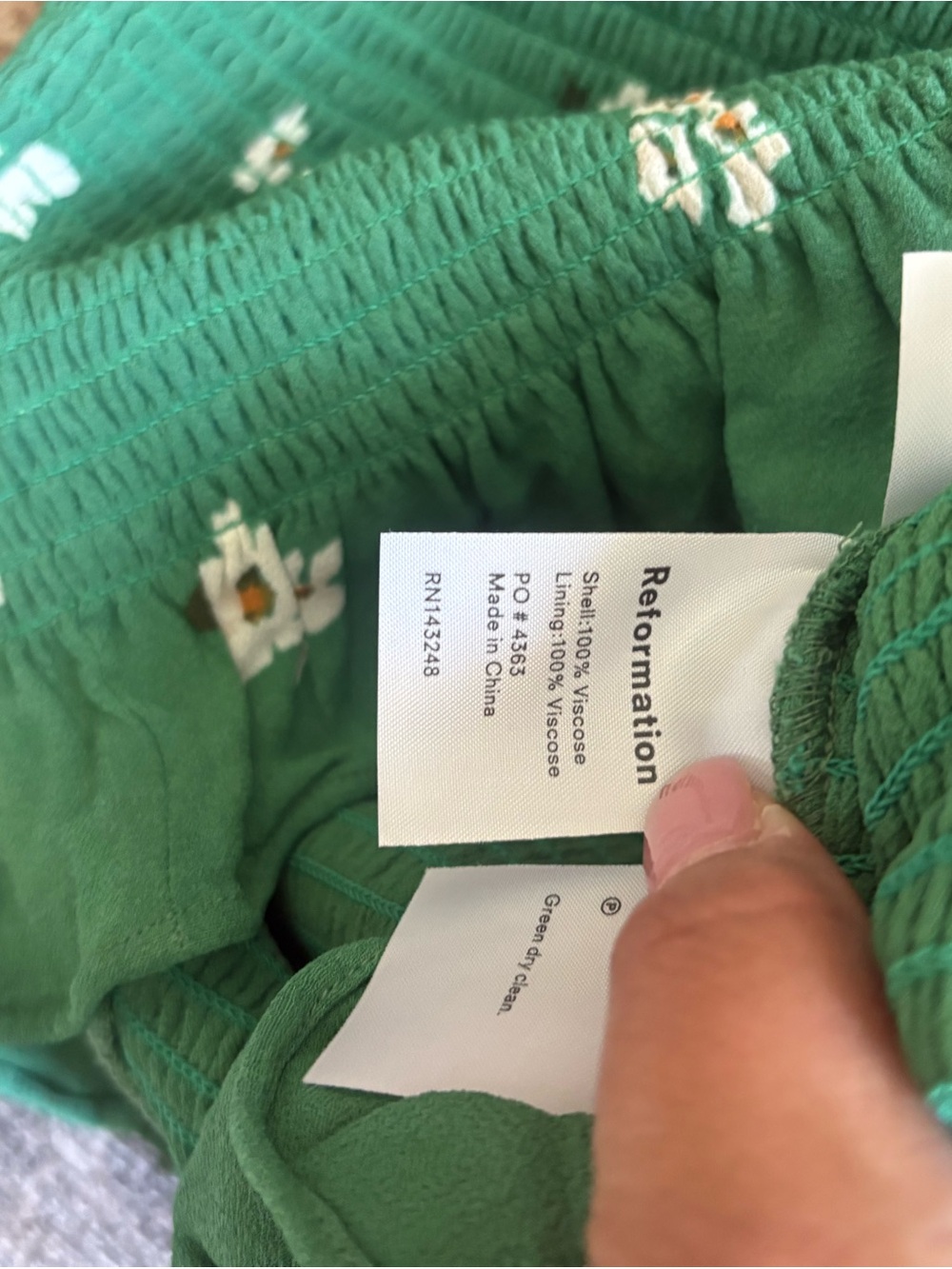 Reformation Chantilly Green Mini Dress Or Midi Skirt Size medium - Picture 3 of 3